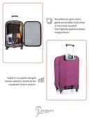 Büyük Boy 4 Teker Kumaş Valiz Pembe 1081 thumbnail 7