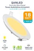 18w Tasarruflu Led Yuvarlak Gün Işığı Sıva Altı Slim Panel Tavan Aydınlatma Armatürü 1 Adet thumbnail 1