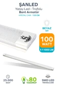 100Wat 120 cm KRİSTAL Yatay LED Bant Armatür-Trafolu Beyaz Işık 1 Adet - 1