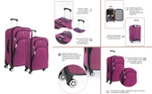 Büyük ve Kabin Boy Valiz Seti 4 Teker Kumaş Valiz Pembe 1081 thumbnail 3
