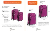 Büyük ve Orta Boy Valiz Seti 4 Teker Kumaş Valiz Pembe 1081 thumbnail 2