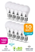 10W Tasarruflu Beyaz Işık Led Ampul 100 Adet - 1