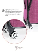 Büyük ve Orta Boy Valiz Seti 4 Teker Kumaş Valiz Pembe 1081 thumbnail 6