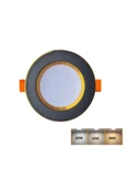 5W 3 Renkli (Beyaz,Günışığı,Amber) Siyah Gold Kasa Led Spot Lamba 10 Adet thumbnail 3