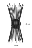 Kirpi Modeli Metal Çift Yönlü Gün Işığı Siyah Kasa Duvar Aydınlatma Pilli Aplik - 6