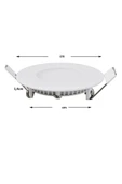 6w Tasarruflu Led Yuvarlak Beyaz Işık Sıva Altı Slim Panel Tavan Aydınlatma Armatürü 10 Adet thumbnail 3