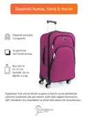 Büyük Boy 4 Teker Kumaş Valiz Pembe 1081 thumbnail 3