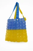 B.Y. Trend Kadın Plaj Çantası Sarı Mavi Şişme Omuz Çanta Br03 thumbnail 3
