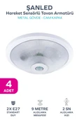 Sensörlü Tavan 360° Hareket Sensörlü Tavan Armatürü Çift duylu Lamba Glop 4 Adet - 1
