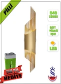 Sarkıt Modeli Metal Çift Yönlü Gün Işığı GOLD KASA Duvar Aydınlatma Pilli Aplik - 1