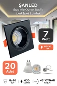 6w Sıva Altı Oynar Başlık Gu10 Siyah Kasa Beyaz Işık Led Spot Lamba 20 Adet - 1