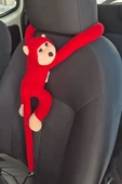 Araç İçi Dekoratif Kırmızı Pelüş Maymun Yastık - Yapışkan Elleriyle Koltuğa Sarılan Oto Aksesuar thumbnail 3