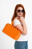 B.Y. Trend Kadın Plaj Çantası Turuncu Şişme Omuz Çanta Br04 thumbnail 2