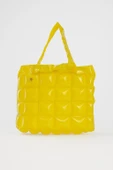 B.Y. Trend Kadın Plaj Çantası Sarı Şişme Omuz Çanta Br01 thumbnail 1