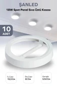 18W SPOT PANEL BEYAZ SIVA ÜSTÜ KASASI 10 Adet - 1