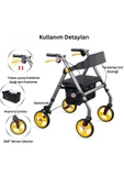 POYLİN Ekonomik Rollatör | Katlanabilir Yapı, Oturma Alanı, Frenli Tekerlekli P581 - 5