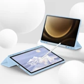 Samsung Galaxy Tab S10 Plus X820 12.4 İnç Kılıf Premium Silikon Kalem Bölmeli Smart Case  Mavi thumbnail 5