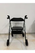 POYLİN Lüx Tekerlekli Yürüme Desteği Yürüteç Rollatör Yaşlı Oturaklı Yürümeye Destek Araç - 4