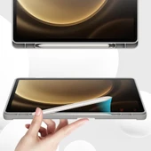 Samsung Galaxy Tab S9 Fe Plus X610 12.4 İnç Kılıf Premium Silikon Kalem Bölmeli Smart Case  Gri thumbnail 2