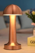 Bakır Renk Şarjlı LED Masa Lambası Type-C Girişli Dokunmatik 3 Işık Modlu Gece Aydınlatması - 2
