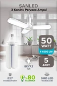3 Kanatlı Pervane 50W Ampul Beyaz Işık- 5 Adettir - 1