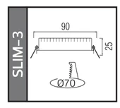HOROZ Slim-3 3w BEYAZ Yuvarlak Led Panel Spot Beyaz Kasa 6400k Sıva Altı S.A. 220v IP20 thumbnail 2