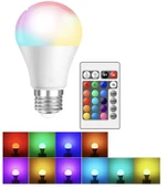 Rgb Led Lamba ampül Kumandalı Ambiyans Aydınlatma Tasarruflu Renk Değiştiren Led Işık 10 Adet - 3