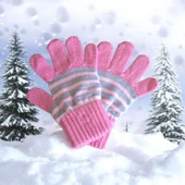 Kız Çocuk Eldiven Pembe 4-8 Yaş thumbnail 1