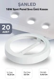 18W SPOT PANEL BEYAZ SIVA ÜSTÜ KASASI 20 Adet - 1