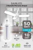 3 Kanatlı Pervane 50W Ampul Beyaz Işık- 10 Adettir - 1