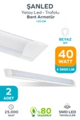 120 Cm 40 Watt Yatay Led Bant Armatür-trafolu Beyaz Işık 2 Adet - 1
