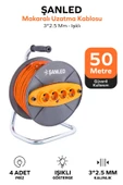 Makaralı 3x2,5 mm 4 Prizli Seyyar Kablo 50 Metre - 1