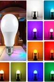 Rgb Led Lamba ampül Kumandalı Ambiyans Aydınlatma Tasarruflu Renk Değiştiren Led Işık 8 Adet - 2
