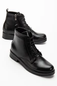 165-225 Siyah Yanki Bağcıklı Fermuarlı Günlük Kadın Bot - 5