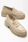 746-759 Bej Yanki Yüksek Tabanlı Loafer Ayakkabı - 5