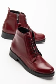 165-225 Bordo Yanki Bağcıklı Fermuarlı Günlük Kadın Bot - 5