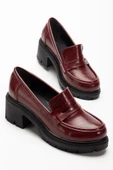 746-759 Bordo Yanki Yüksek Tabanlı Loafer AyakkabI - 4