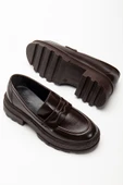 746-759 Kahve Yanki Yüksek Tabanlı Loafer Ayakkabı - 4