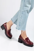 746-759 Bordo Yanki Yüksek Tabanlı Loafer AyakkabI - 3