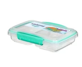 Sistema To Go 2 Bölmeli Saklama Kabı, 350 Ml, Bpsız Mikrodalga ve Bulaşık Makinesi Uyumlu, Şeffaf Mavi Kapaklı - 1