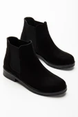 165-230 Siyah Süet Lastikli Günlük Kadın Bot - 4