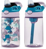Contigo Yeniden Tasarlanmış Otomatik Ağızlı Çocuk Su Şişesi, 14 oz., Dinolar, 2'li Paket - 4