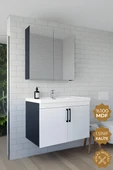 Teta Home Yalova 65 Cm Mdf Banyo Dolabı Seti  Antrasit-Beyaz thumbnail 1