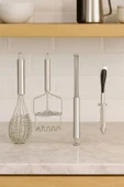 4'lü Paslanmaz Çelik Çırpıcı & Soyacak & Patates Ezici & Balon Çırpıcı Setİ - 4