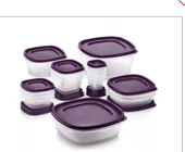 Rubbermaid 30 Parçalı Gıda Saklama Kapları Kolay Bulunabilen Kapaklar Ametist - 1