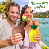 Ananas & Hindistan Cevizi Tasarımlı Pipetli Bardak Seti (6 Adet) (5224) AZ-522489Gosa5082 - 3