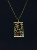 Doğal Taş Akik 3'lü Doğal Taşlı Antik Kadın Kolye euk45a thumbnail 2