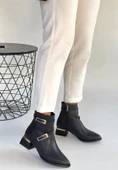 İnay Siyah Cilt Topuklu Bot - 3