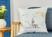 Karaca Home Kız Kulesi Ekru Desenli İç Dolgulu Kırlent 45 45 cm Şık Ve Keyifli Dekoratif Yastık thumbnail 1