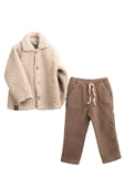 Erkek Çocuk Welsoft Kumaş 2'li Takım (Düğmeli Hırka+Polar Alt) 12375 - 1